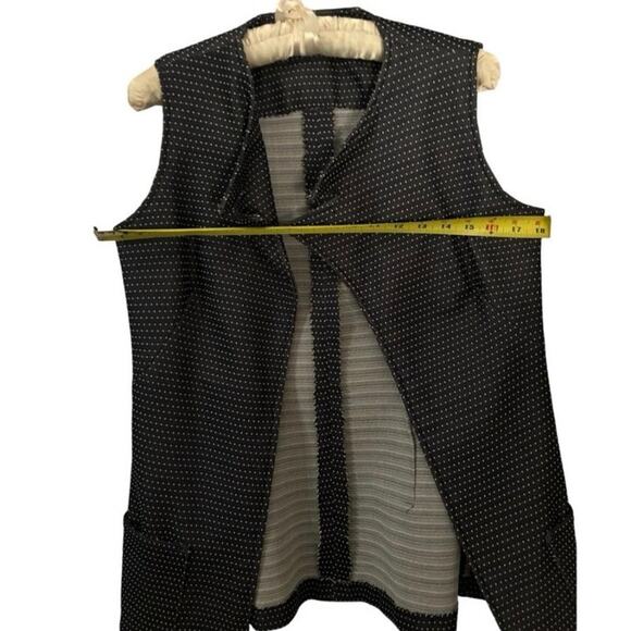 Vintage 1970s Bell Bottom Women’s Blue Polka Dot Pantsuit with Vest Cardigan XS - Picture 10 of 11